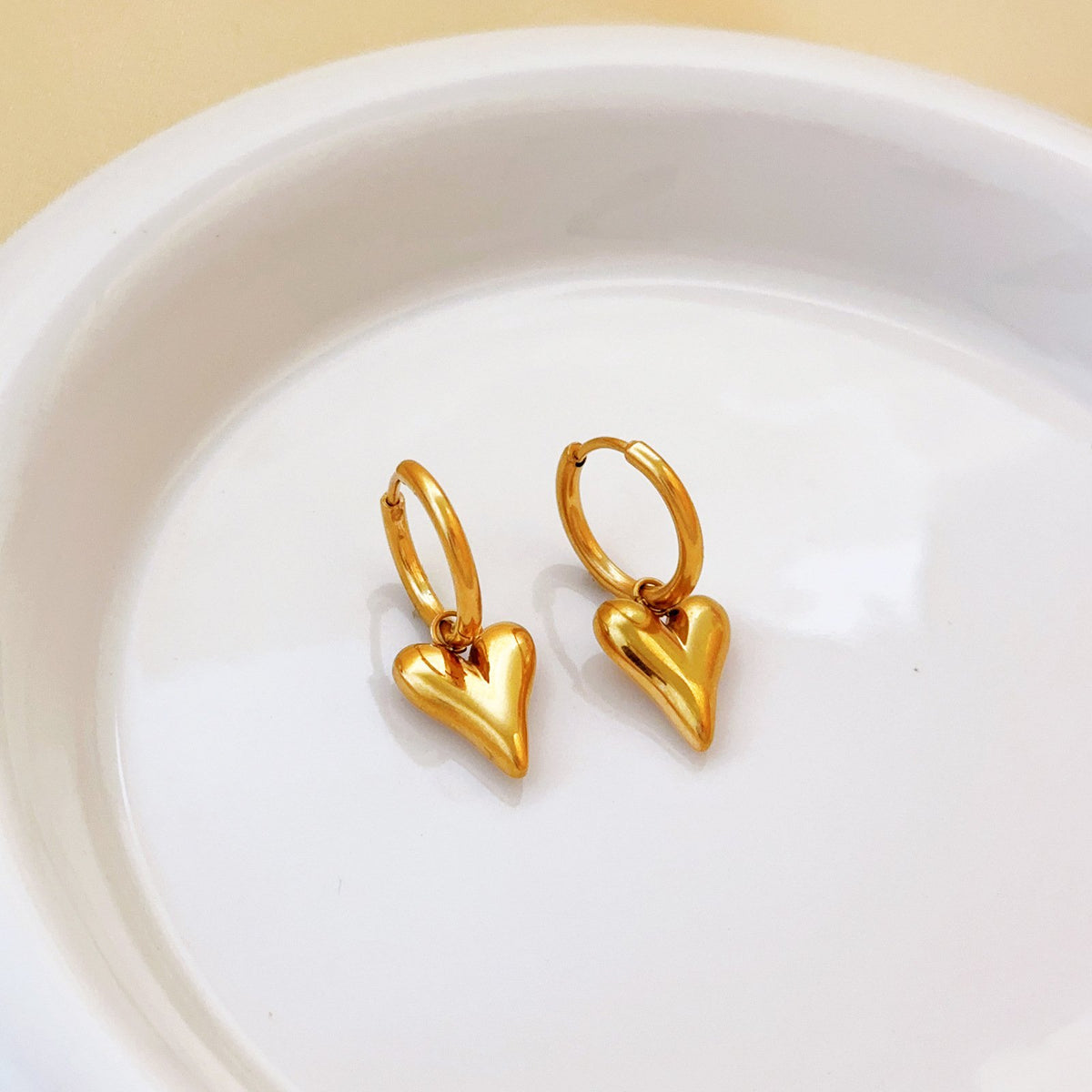 Gold Plated Delicate Heartlet Earrings