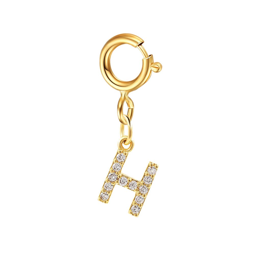 Customizable Initial Charm with Sparkle â€“ Add to Any Jewelry Piece