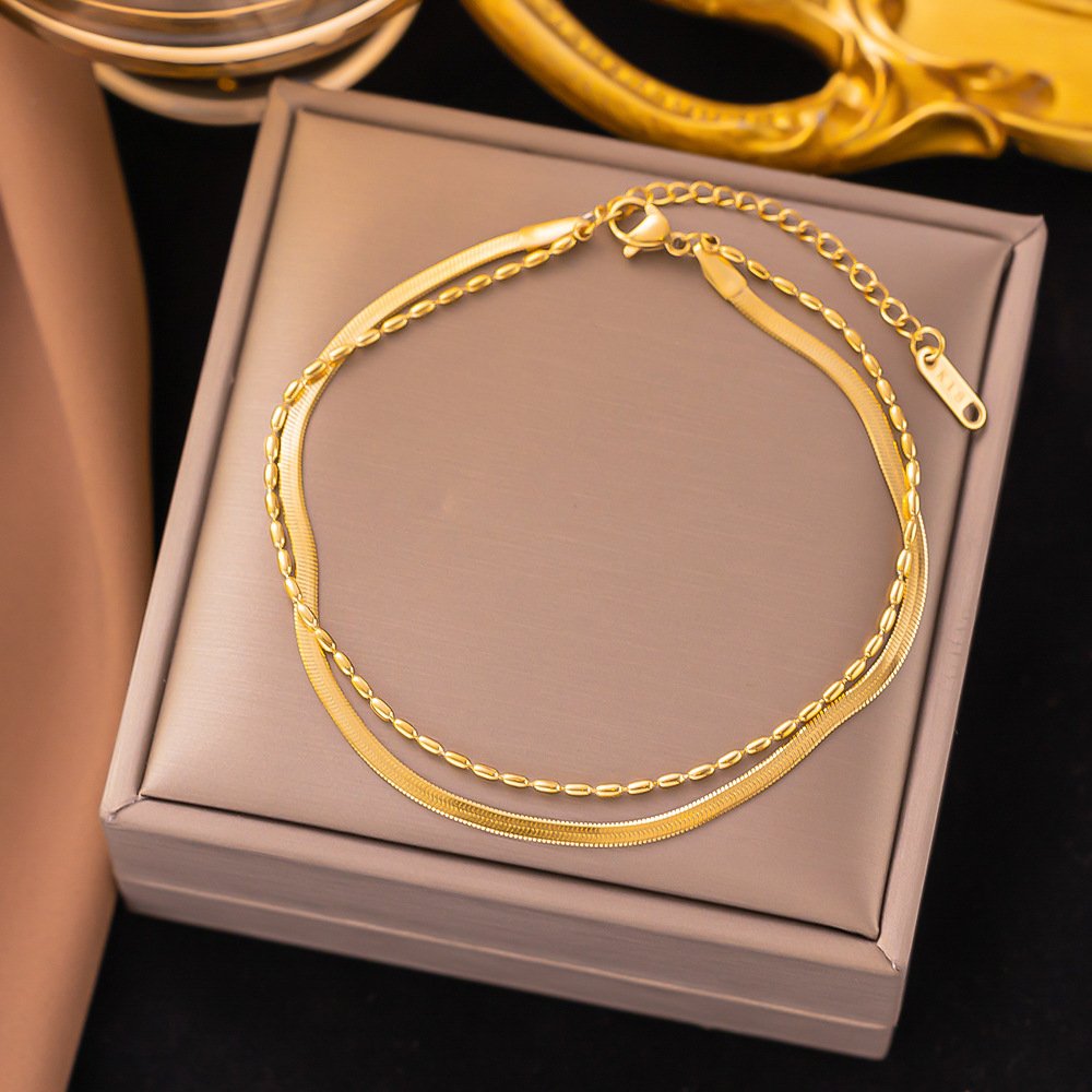 Multi Layered Gold Plated Adjustable Bracelet