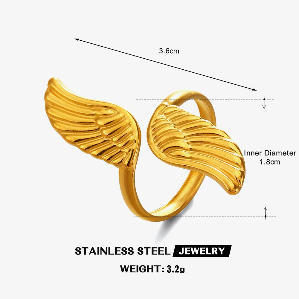 Gold Plated Winged Adjustable Ring