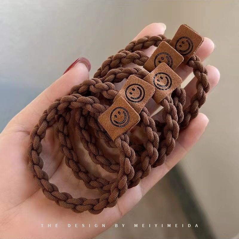 Light coffee braided hair tie