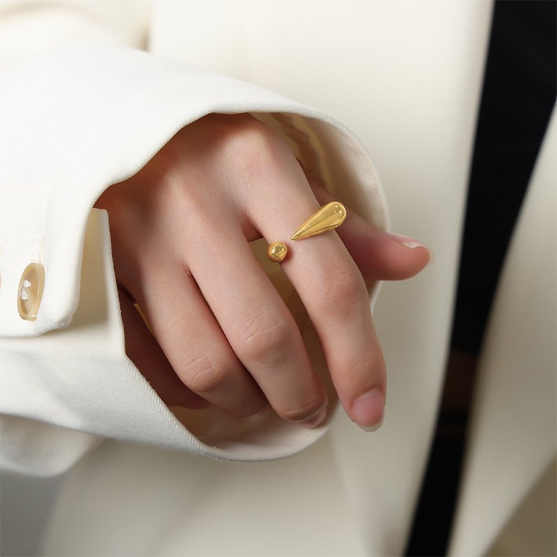 Unique Gold Plated Exclamation Mark Statement RIng - Size 7