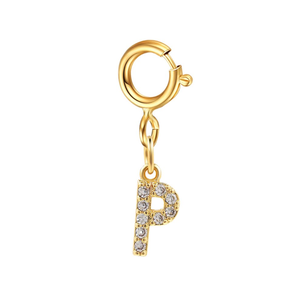 Customizable Initial Charm with Sparkle â€“ Add to Any Jewelry Piece