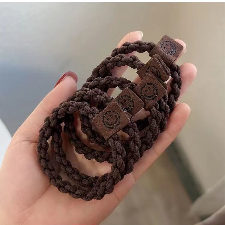 Dark coffee braided hair tie