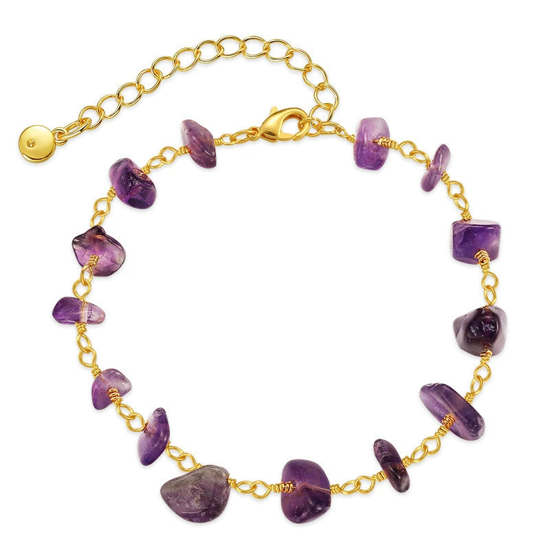 Amethyst Glow Natural Stone Bracelet