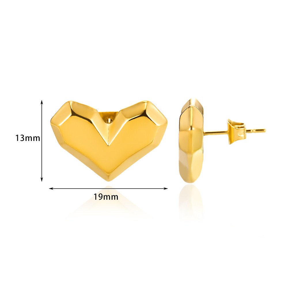 18k Gold Plated Heart Studs