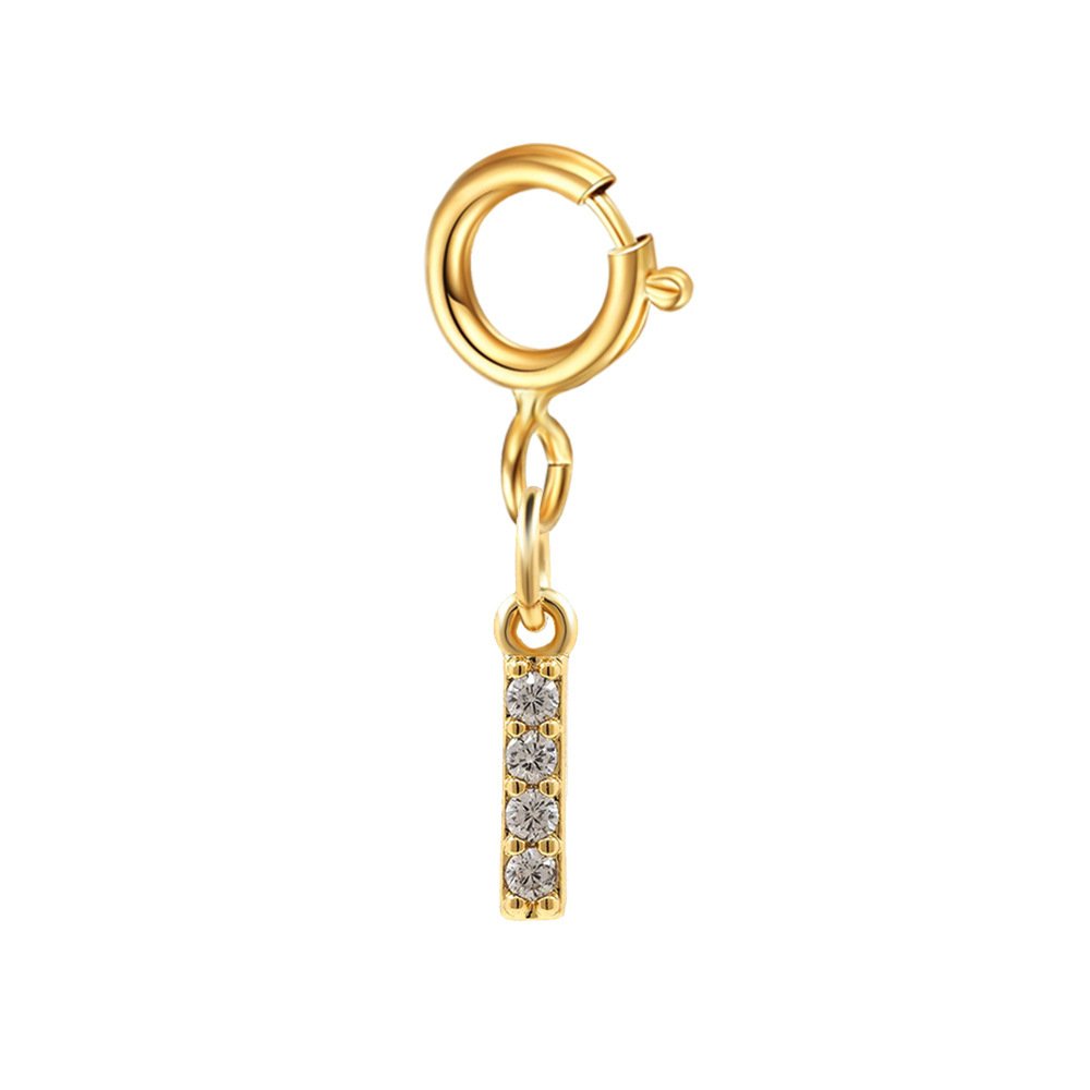 Customizable Initial Charm with Sparkle â€“ Add to Any Jewelry Piece