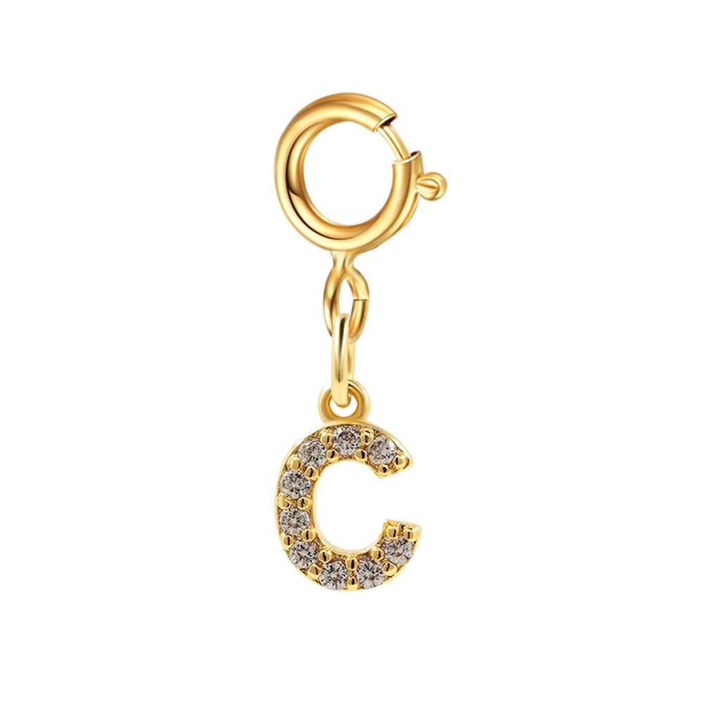 Customizable Initial Charm with Sparkle â€“ Add to Any Jewelry Piece