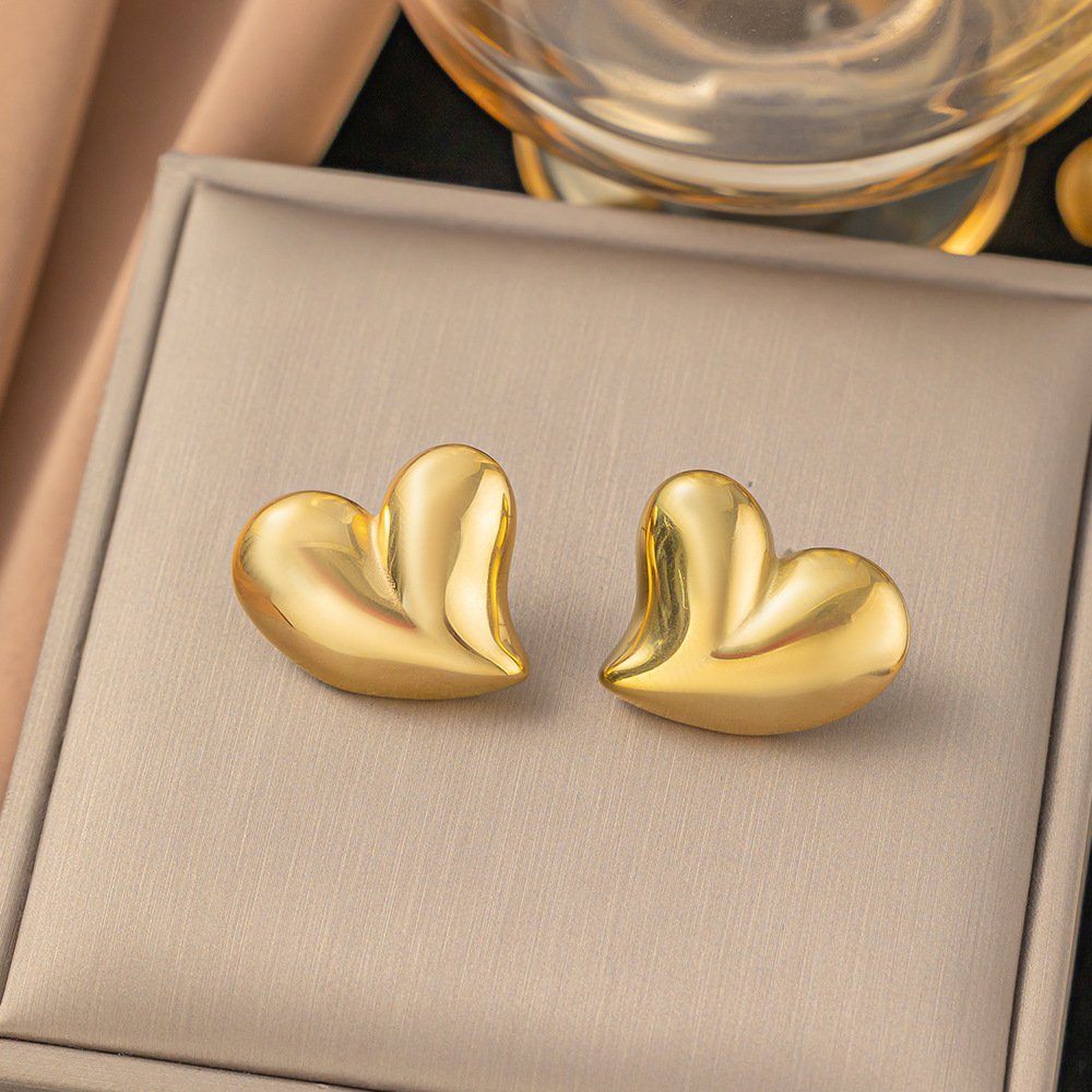 Luxe Heart Gold Plated Earrings