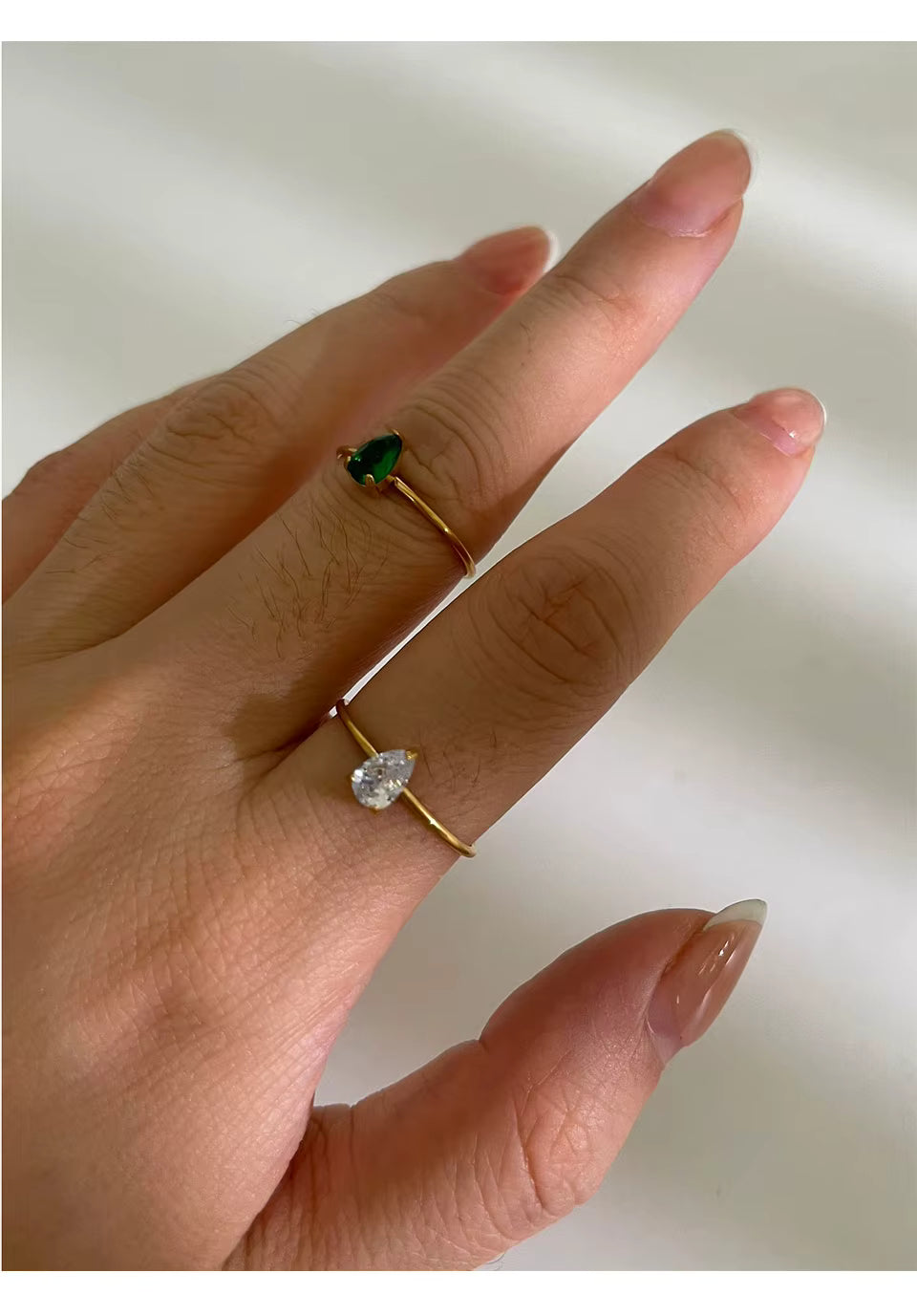 Elegant Gold Plated White Crystal Adjustable RIng