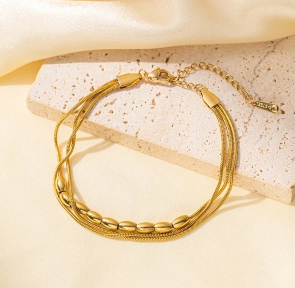 Premium Gold Plated Beads Elegance Bracelet