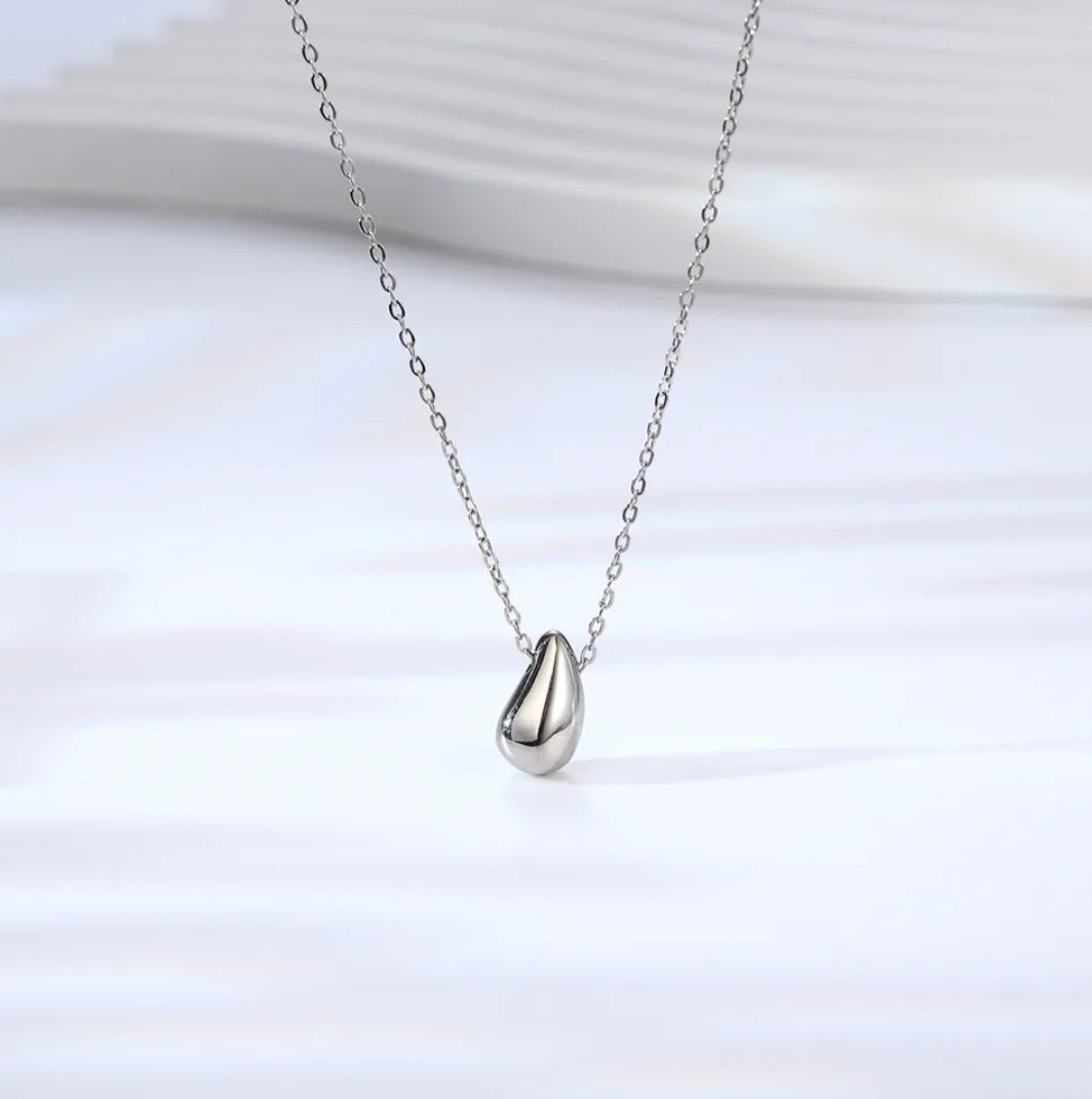 Minimal Tear Drop Silver Plated Necklace