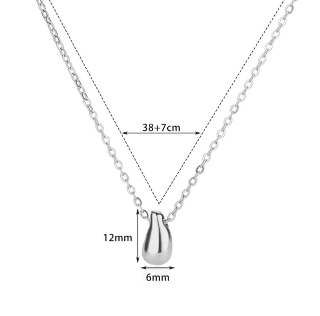 Minimal Tear Drop Silver Plated Necklace