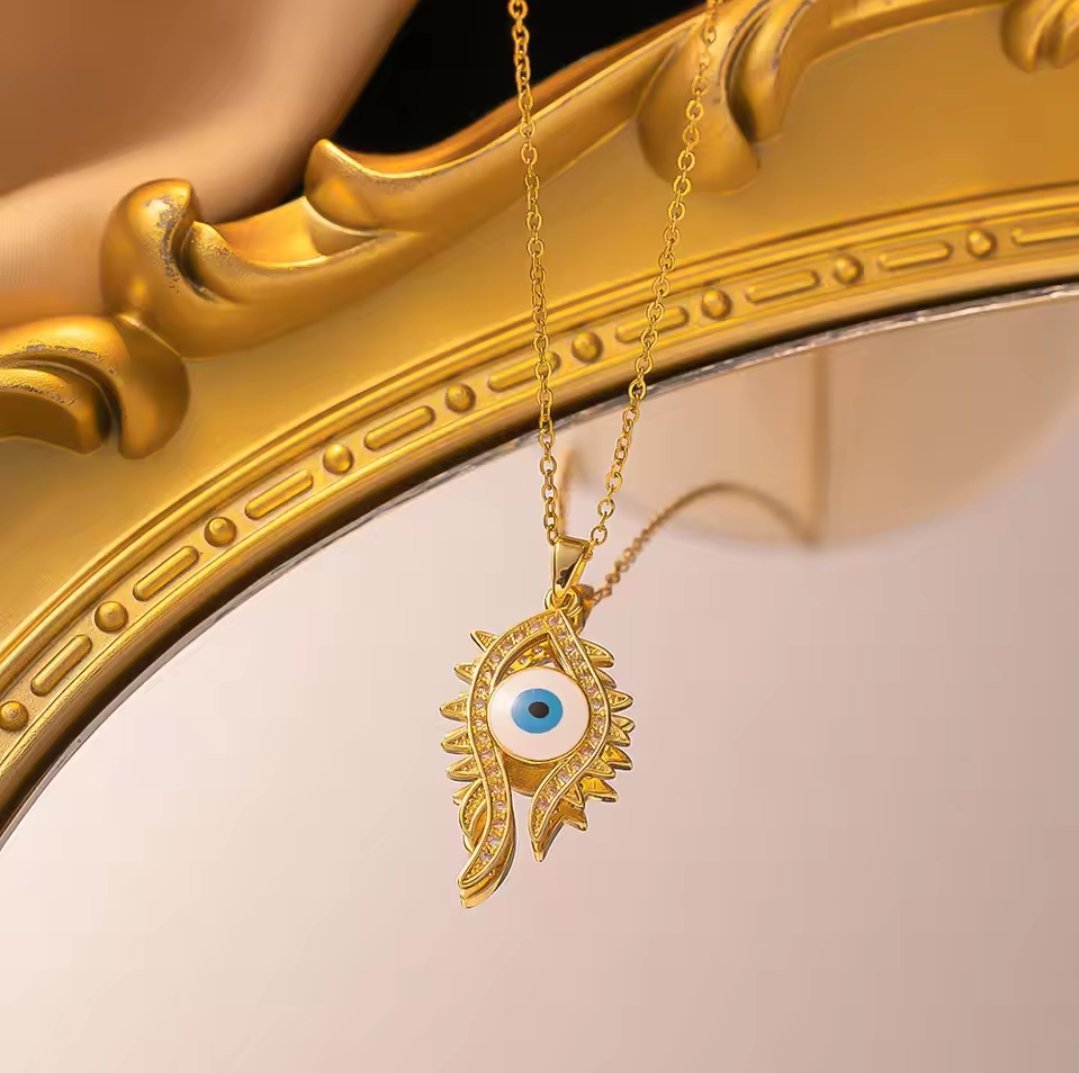 Gold Plated Rare Evil Eye Necklace