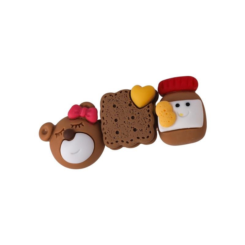 Bear & Biscuit Cute Japanese Bangs Hairpin - Brown