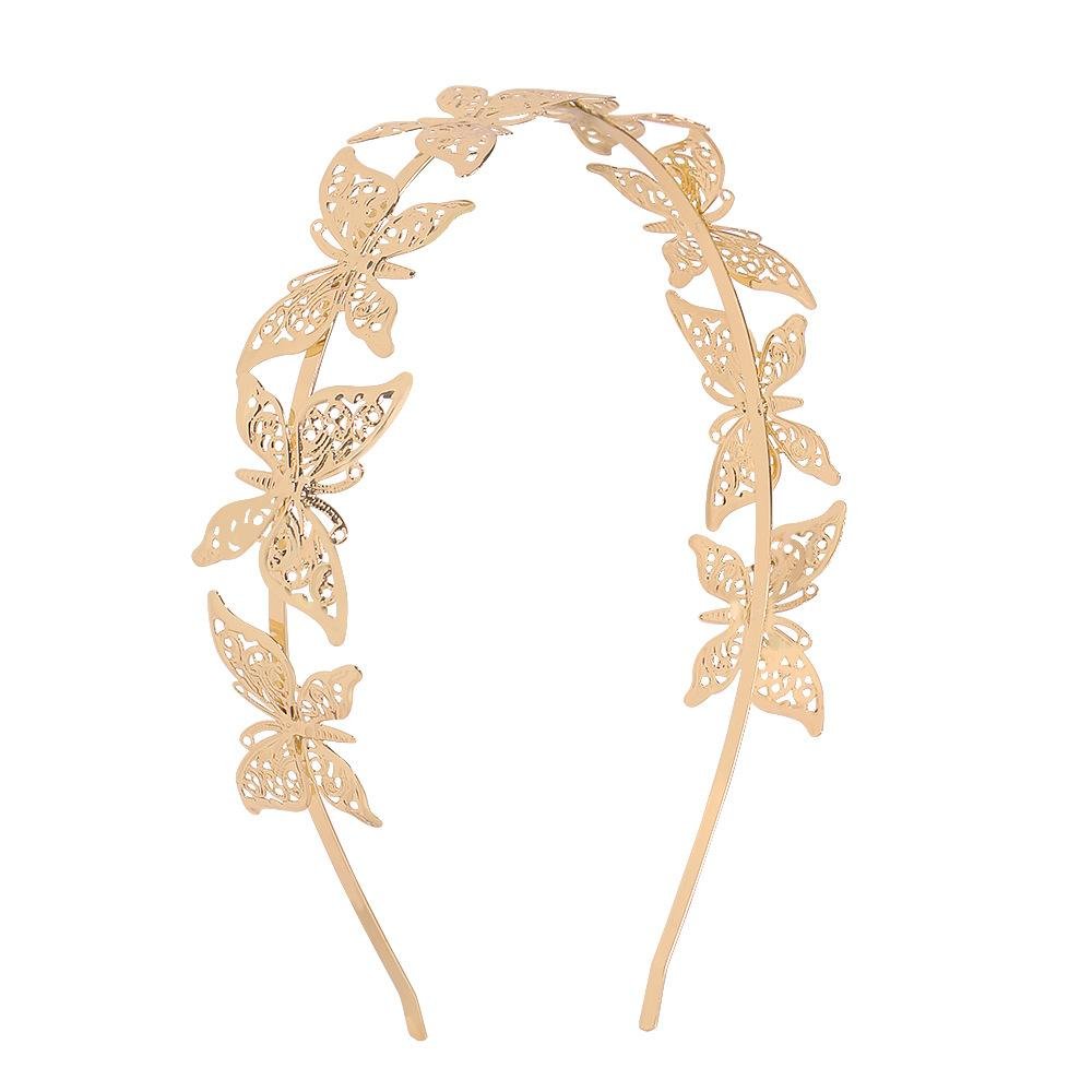 European & American French Luxury Romantic Fairy Butterfly Headband - Golden