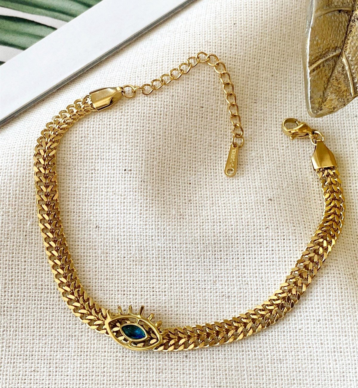 Vintage Eye Shaped Gold Plated Bracelet