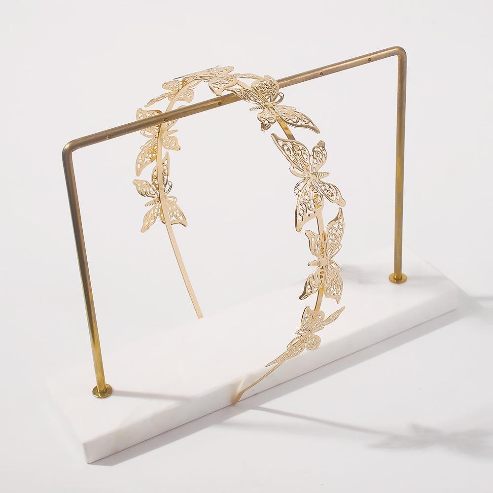 European & American French Luxury Romantic Fairy Butterfly Headband - Golden