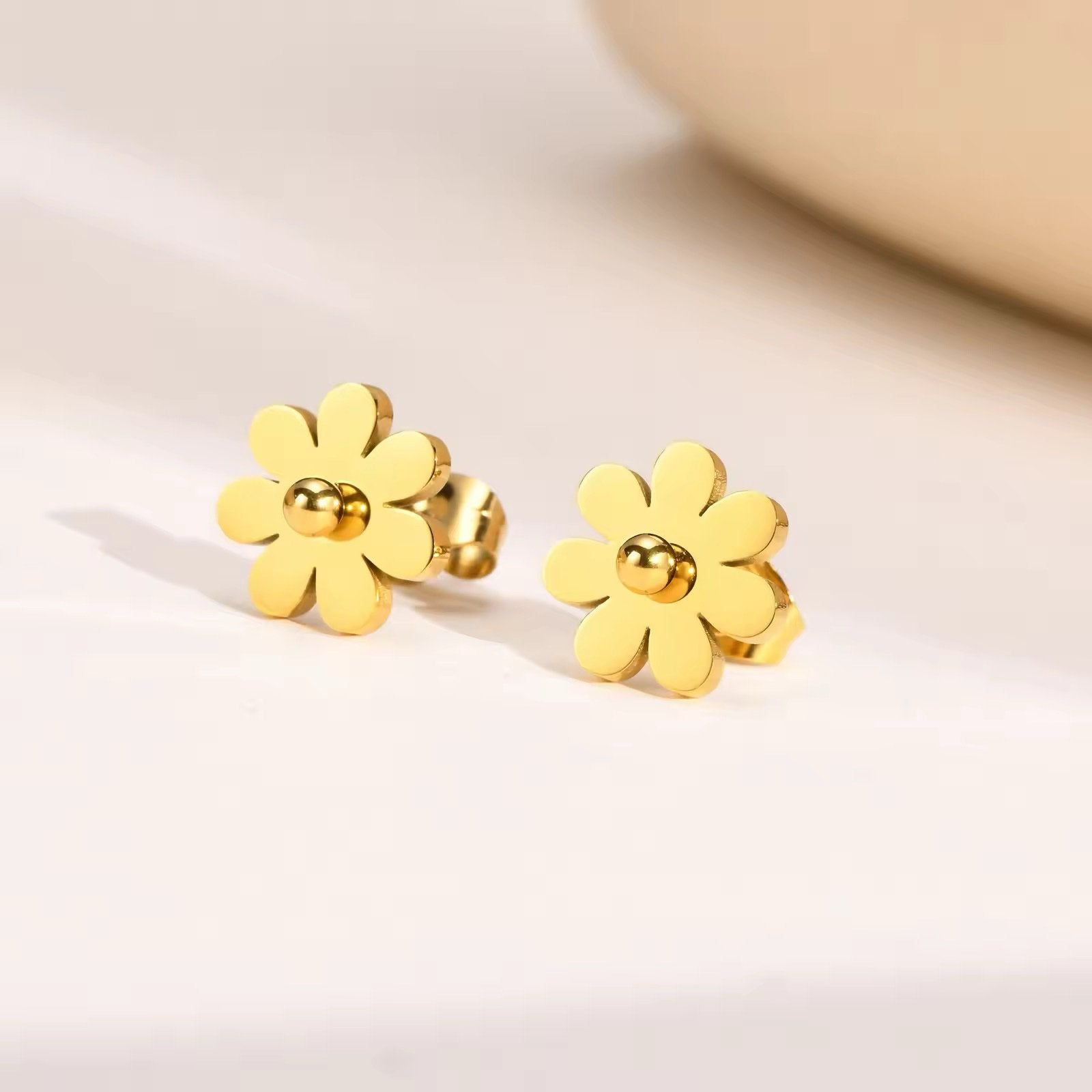 Mini Daisy Gold Plated Studd Earrings