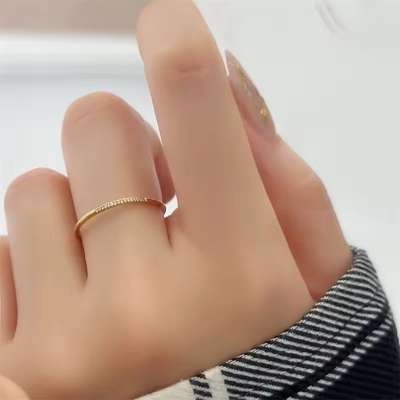 Thin Multi Crystal Studded Water Proof Ring