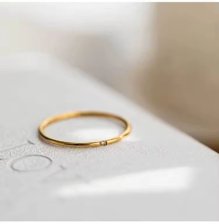 Thin Crystal Studded Water Proof Ring