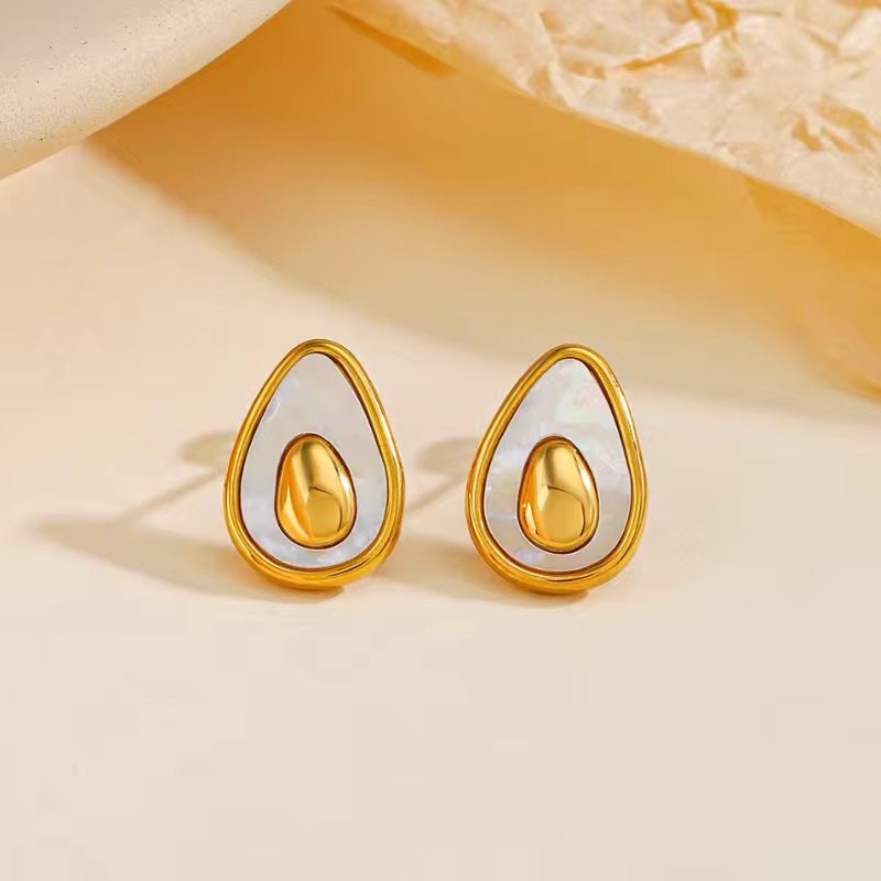 Gold Plated Avocado Earrings
