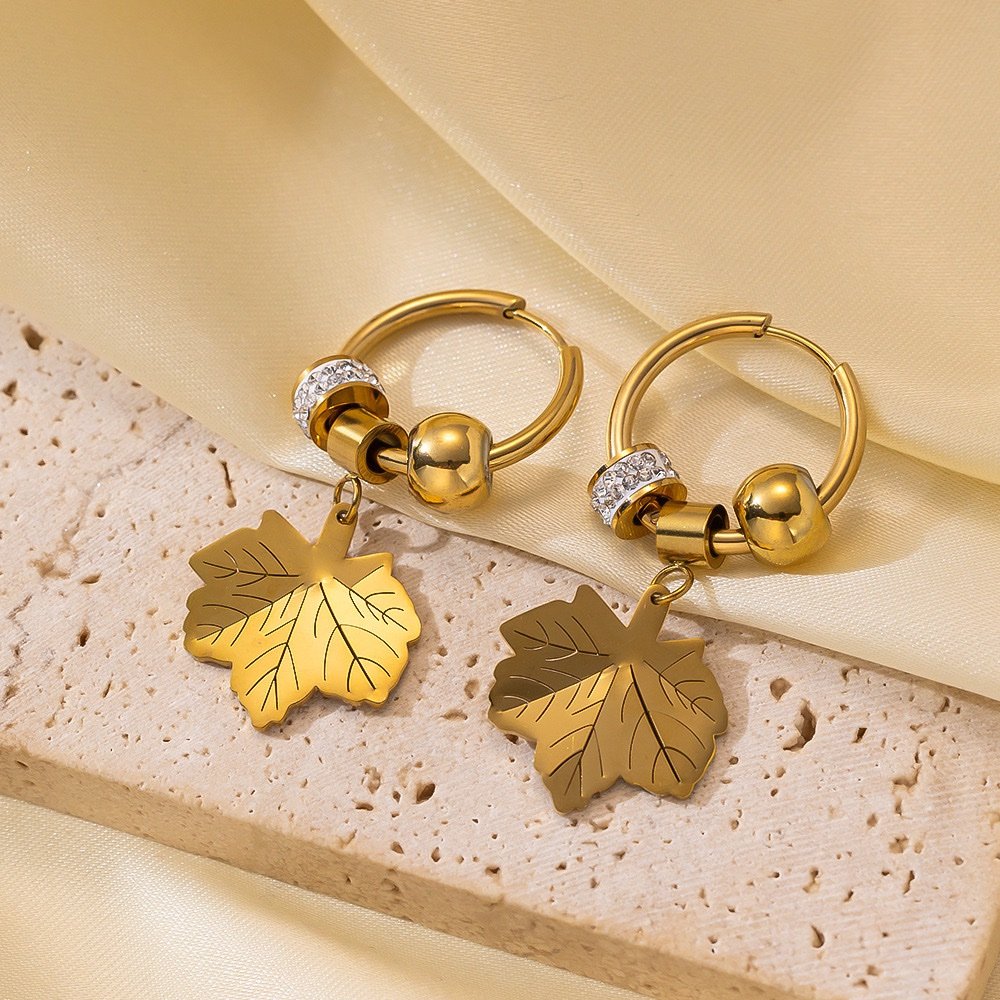 Maple Leaf Gold Plated Earrings