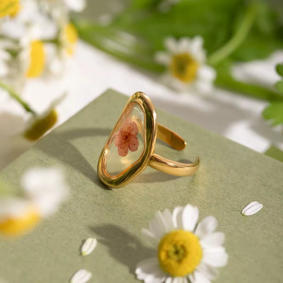 Hand Painted Gold Plated Designer Ring