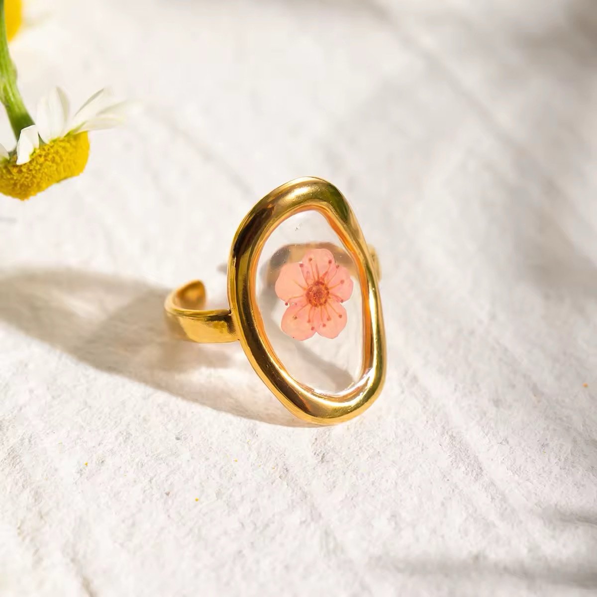 Hand Painted Gold Plated Designer Ring