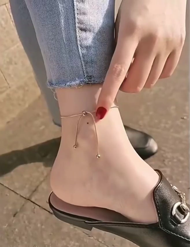 Minimal Elegant Adjustable Gold Plated Anklet