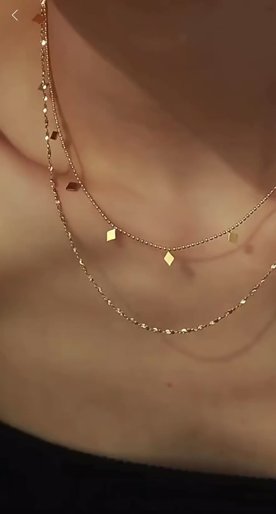 Gold-Plated Multi-Layered Geometric Charm Dainty Necklace