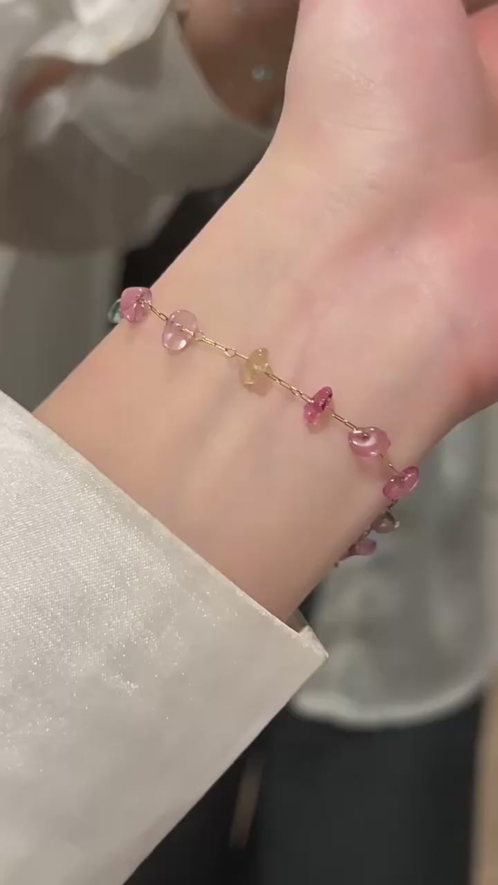 Thick Chained Multi-Charm Waterproof Blue Stone Bracelet