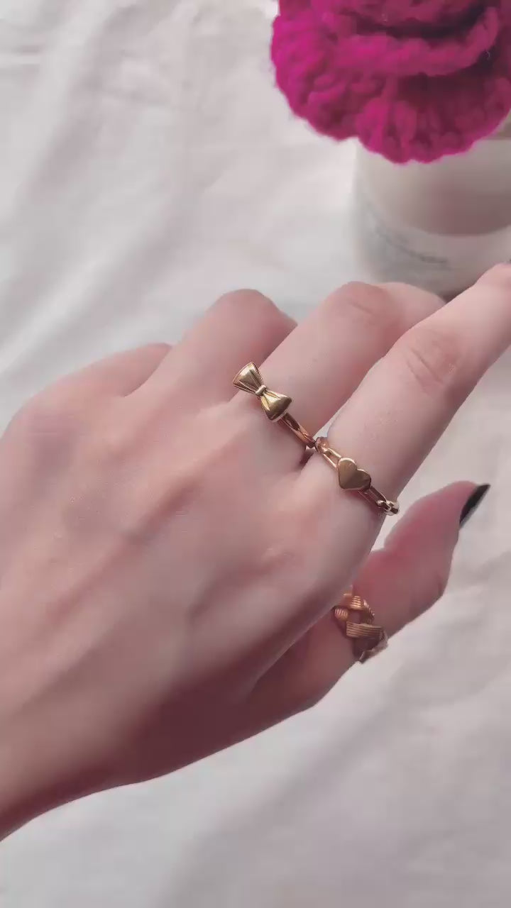 Dual-Tone Adjustable Stainless Steel Ring – Silver & Gold Finish