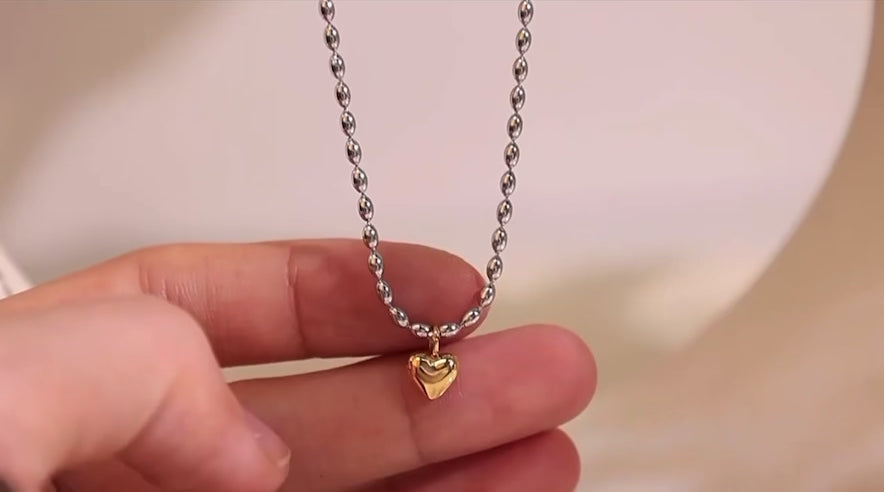 The Golden Heart Bead Necklace