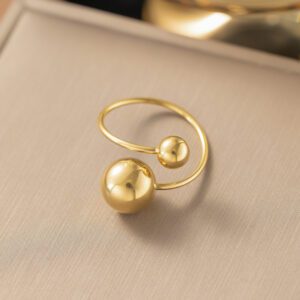 Modern Adjustable Gold Plated Ring