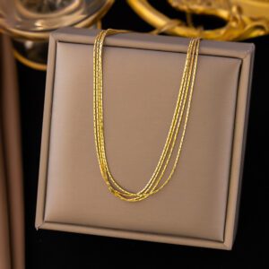 Multi-Layered Minimal Gold Plated Necklace