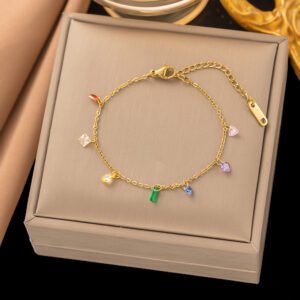 Multi-Colored Crystal-Studded Bracelet / Anklet