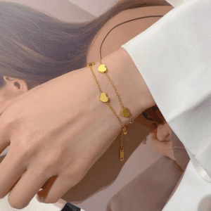 Minimal Heart Charm Gold Plated Bracelet / Anklet
