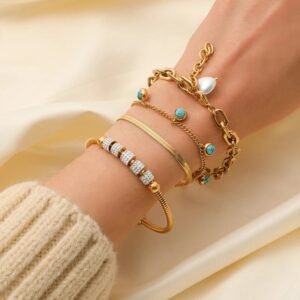 Thick Chained Pearl Charm Gold Plated Bracelet / Anklet