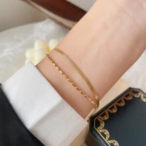 Multi Layered Gold Plated Adjustable Bracelet / Anklet