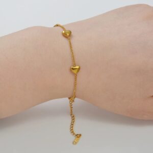 Heart Shape Gold Plate Bracelet / Anklet