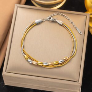 Premium Tri-Color Elegance Bracelet