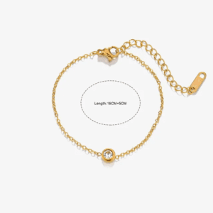 Gold Plated Minimal Elegant Crystal Studded Bracelet / Anklet