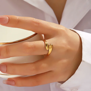 Gold Plated Stream Ring