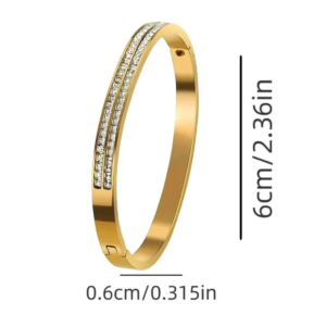 Premium Chunky Gold Plated Crystal Studded Bangle