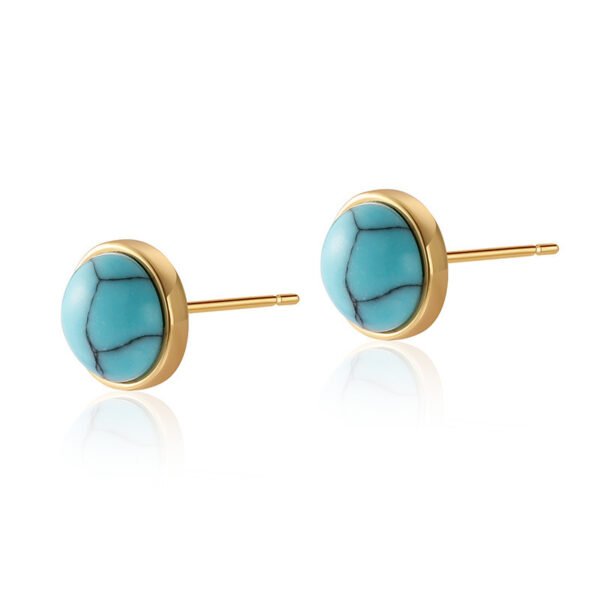 Minimal Goldplate Turquoise Stud - Image 4