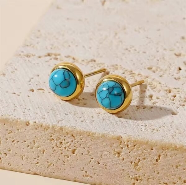 Minimal Goldplate Turquoise Stud