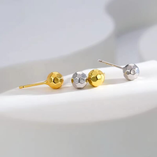 Gold Plated Multi Cuts Minimal Studds Earrings - Image 2